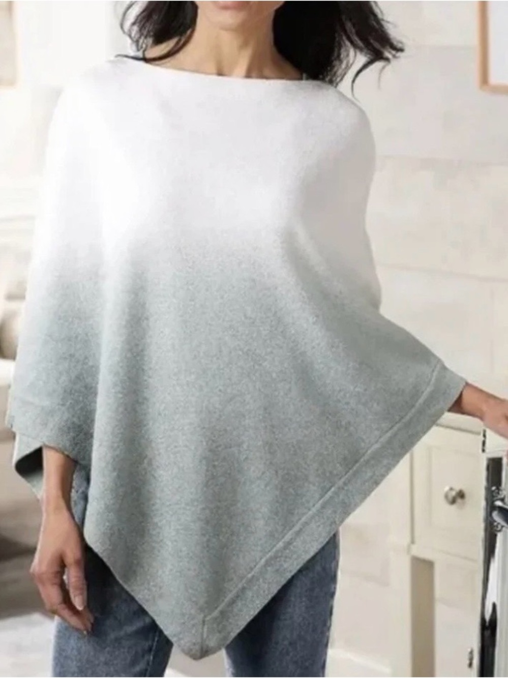 Barefoot Dreams Cozychic Ultralight Ocean Breeze Poncho-Ombre Waterfall